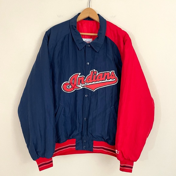 STARTER Other - Vintage Cleveland Indians starter jacket blue red baseball 90s men’s large
